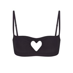 Skims Cotton Jersey Heart Scoop Bralette Soot - S